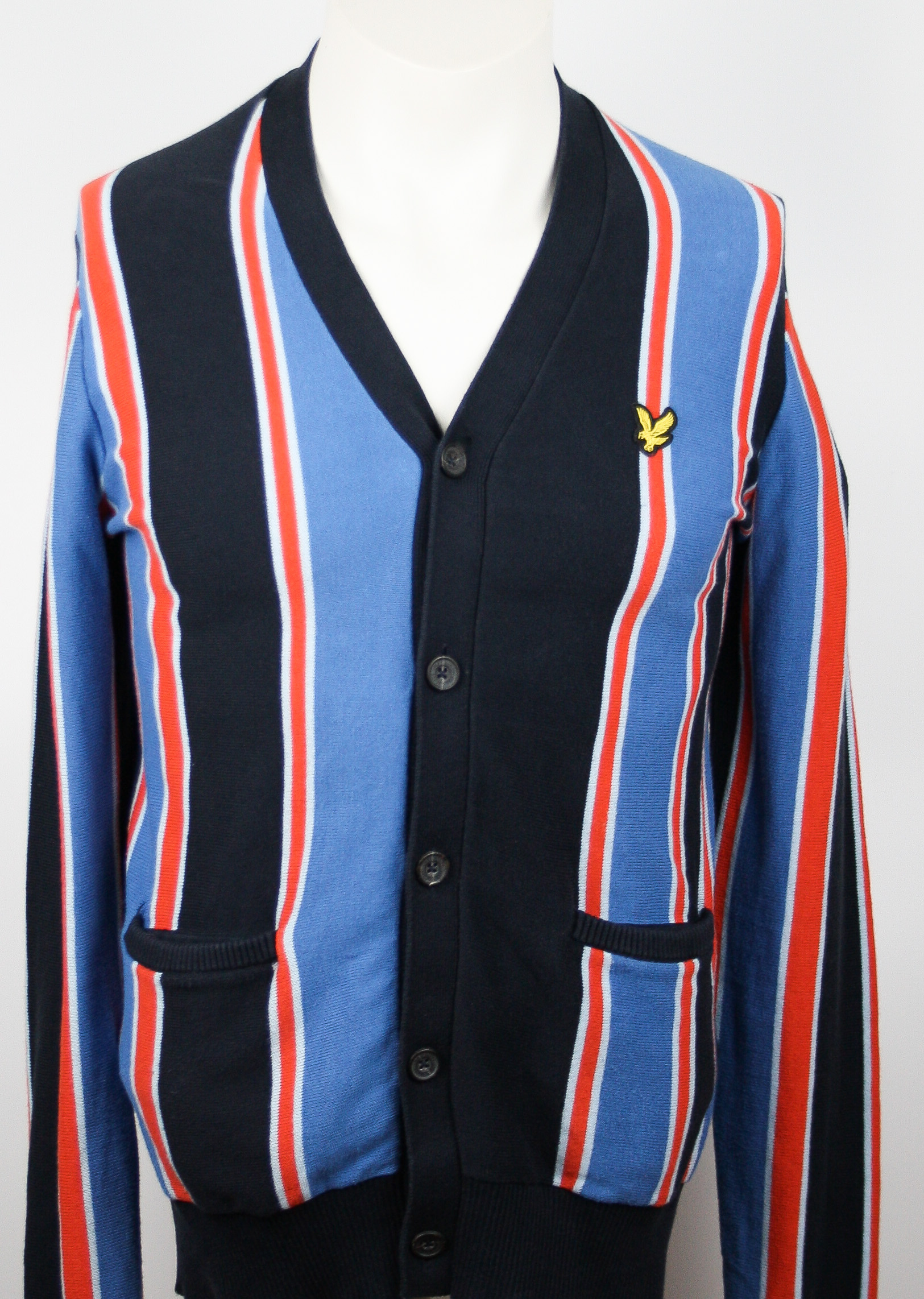 Lyle&Scott Cardigan Orange/Blue Striped Größe S